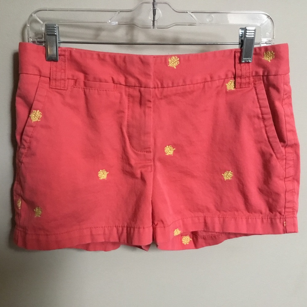 J CREW chino City Fit turtle coral shorts 2 XS